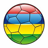 Mauritius flag on soccer ball