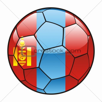 Mongolia flag on soccer ball