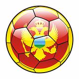 Montenegro flag on soccer ball
