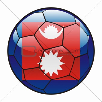Nepal flag on soccer ball
