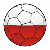 Poland flag on soccer ball