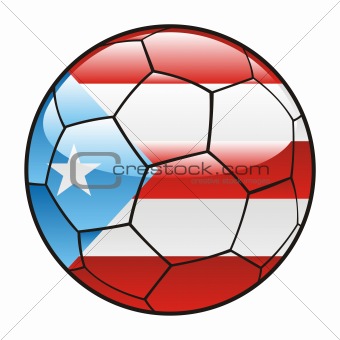 Porto Rico flag on soccer ball