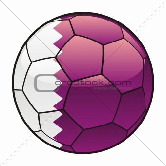 Qatar flag on soccer ball