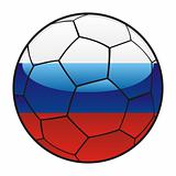 Russia flag on soccer ball