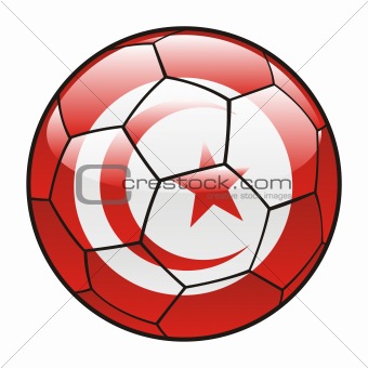 Tunisia flag on soccer ball