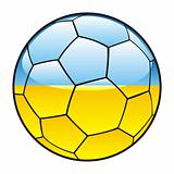 Ukraine flag on soccer ball