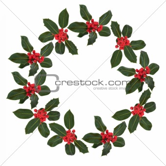 Holly Leaf and Berry Wreath