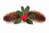 Holly and Pine Cone Decoration