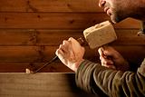 gouge wood chisel carpenter tool hammer hand