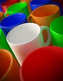 Multi colored mugs