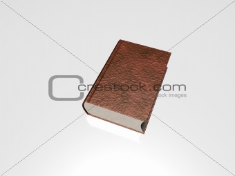 Lying blank hardcover book isolated on white background. 