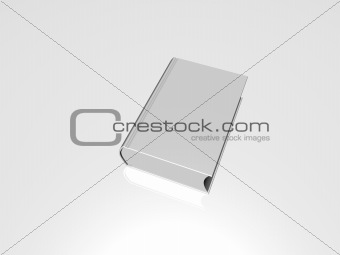 Lying blank hardcover book isolated on white background. 