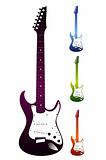 Set of  guitars on a white background. Vector