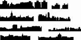 City skylines silhouettes great set vector