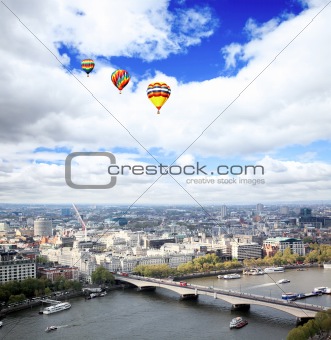 Aerial view of city of London