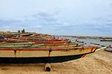 Africa Senegal Atlantic coast fishermen boats