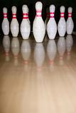 Bowling bolus row reflexion on wooden floor