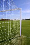 Net soccer goal football green grass field