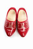 Dutch Holland red wooden shoes isolated