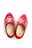 Dutch Holland red wooden shoes isolated