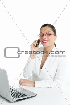 Beautiful businesswoman talking mobile phone