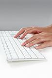 woman hands typing keyboard