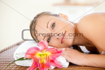 Portrait of a beautiful woman having a massage