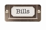 Bills File Drawer Label Isolated on a White Background.