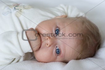 Little Baby Girl With Blue Eyes
