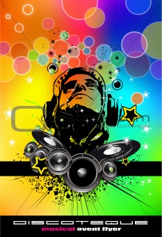 Abstract Rainbow Disco Flyer 