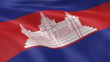 Cambodian flag in the wind