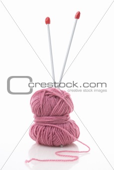 Blue and pink  knitting wool