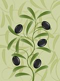 Floral background with an olive branch . Vector illustration.