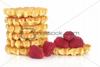 Waffles and Raspberry Fruit