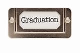 Graduation File Drawer Label Isolated on a White Background.