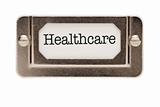 Healthcare File Drawer Label Isolated on a White Background.