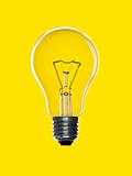 Bulb light over yellow