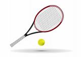Tennis racket and ball vector illustration