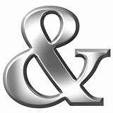3D Silver Ampersand