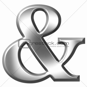 3D Silver Ampersand