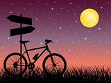 Night landscape with a bike