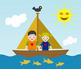 Kids sailing adventure