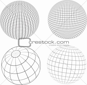 Wireframe globes