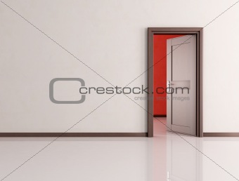 open door in a empty room