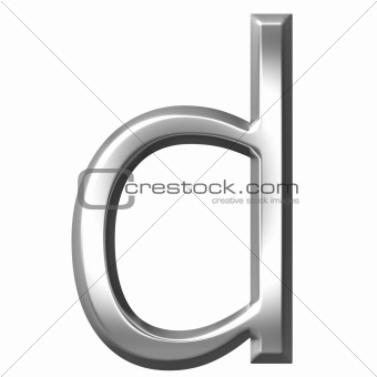3d silver letter d