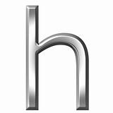 3d silver letter h