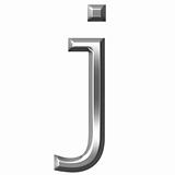 3d silver letter j