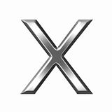 3d silver letter x