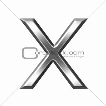 3d silver letter x