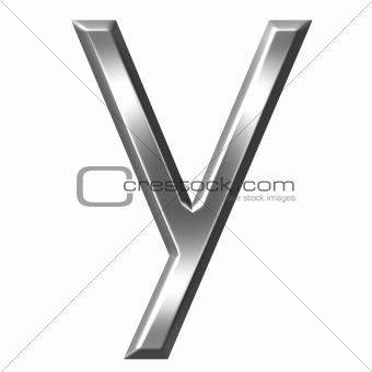 3d silver letter y